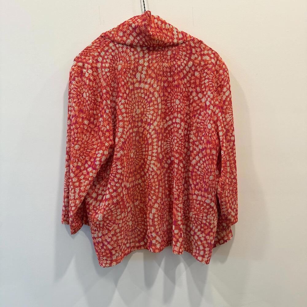 Vintage Large Ruby Rd. Red White Patterned Cardig… - image 6